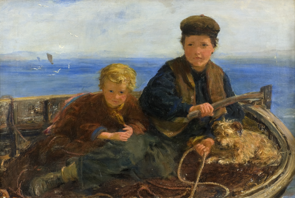 'Two Boys and a Dog in a Boat' by William McTaggart 'Two Boys and a Dog in a Boat' by William McTaggart